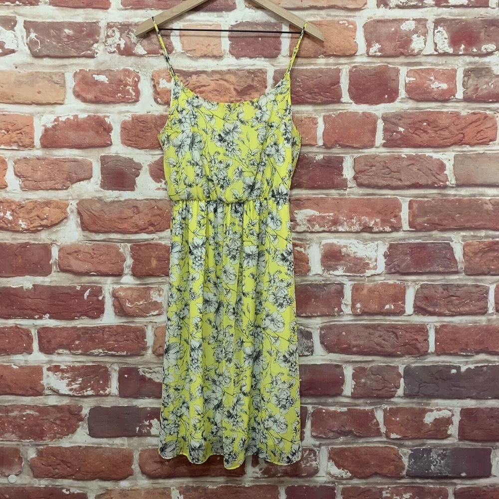 Soprano Dress Women's Small Yellow White Multicolor Floral‎ Sleeveless Pullover